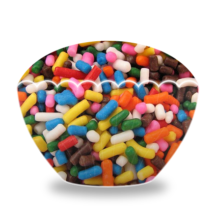 Bunte Streusel im froyo-Becher